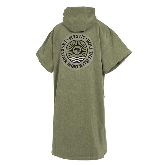 Picture of Poncho Velour Artwork Olive Green